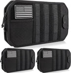 2 Pack Car Visor Organizer Sun Visor Organizer Tactical with Zipper Storage Pouch and Sunglasses Holder Clip for Truck Police Vehicle Equipment