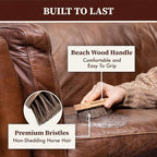 Horsehair Detailing Brush Set – Professional 3‑Piece Leather Cleaning & Care Kit for Bags, Shoes, Accessories, Upholstery & More – Soft, Scratch‑Free Natural Horsehair Brushes