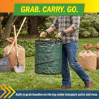 29.5-Gallon Pop up Outdoor Garbage Can Set - Set of 2 Collapsible Trash Cans for Parties, Yard Waste, or Laundry - Camping Accessories by