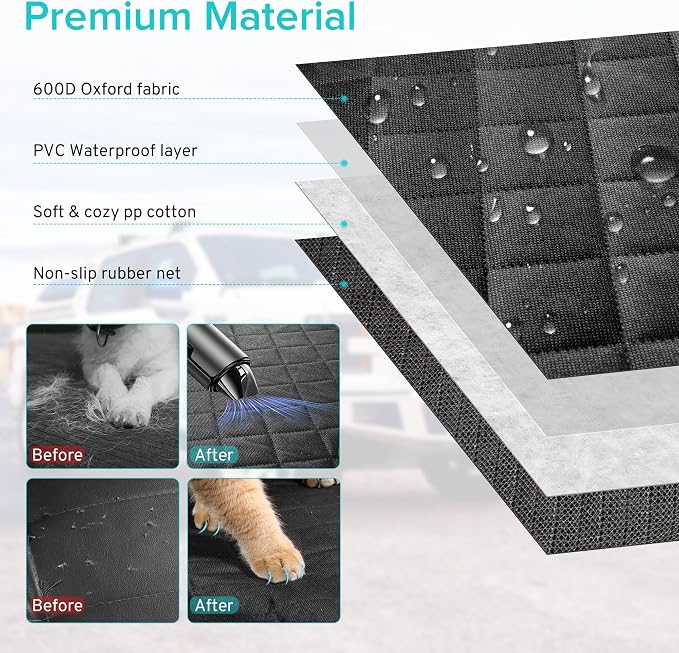 Dog Car Seat Cover Compatible with Honda Civic Accord HRV HR-V Si Sedan Hatchback Sport LX EX EX-L Hybrid Rear Back Seat Accessories, Waterproof Pet Bench Backseat Covers with Backing 2000-2027
