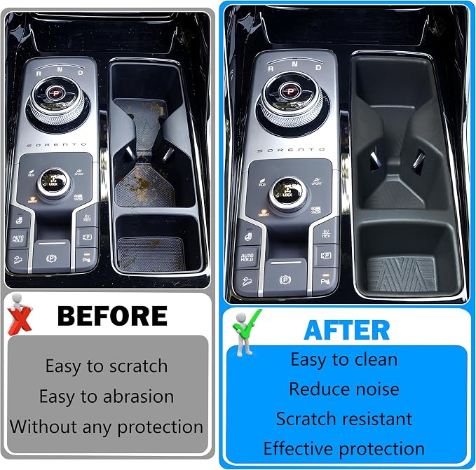 Center Console Cup Holder for Kia Sorento 2021 2022 2023 2024 2025 2026 Accessories Cup Holder Inset TPE Drink Holder Organizer Cupholder Protector Mats Pad Interior Decoration Black