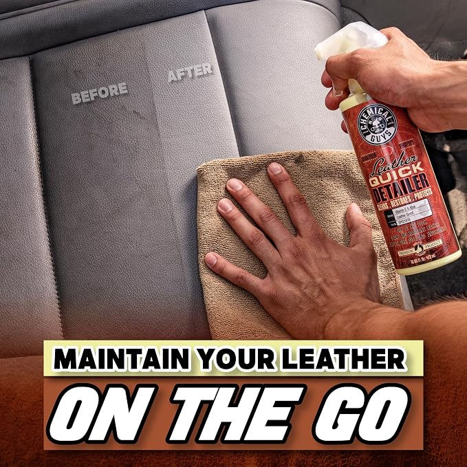 Leather Quick Detailer for Car Interiors, Furniture, Apparel, Shoes, Sneakers, Boots, and More (Works on Natural, Synthetic, Pleather, Faux Leather and More), 32 fl oz
