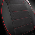 Air Mesh Leather Car Seat Covers Front Seats, Breathable Two Front Seat Covers for Cars, Comfortable Universal Fit for SUV Truck Sedan Automotive, Anti-Slip Airbag Compatible,Black and Red