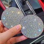 4pcs Bling Car Cup Holder Coaster, 2.75 inch Anti-Slip Shockproof Universal Fashion Car Coasters Insert Bling Crystal Rhinestone Automotive Interior Accessories for Women (4 pcs, Multicolor)