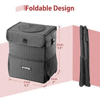 Car Trash Can with Lid - Leakproof Garbage Bin Car Organizer Bag, Foldable Vehicle Trash Bin with Structure Support, Automotive Truck Accessories for Women & Men (2 Gallon/7.5L)