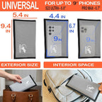 Faraday Bag, Anti-Tracking GPS RFID Car Key Signal Blocker Wallet Shielding Pouch Protective Case for Cell Phone Car Key FOB, Data Privacy, Electronic Device Security (SILVER - NYLON)