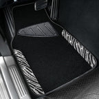 Bling Zebra Car Mats Rhinestones Diamond Waterproof Floor Mat Crystal Sparkly Shining Glitter Carpet Anti-Slip PVC Heel Pad, Universal Fit Automotive SUV,Sedan,4pcs Girly Women, Zebra Diamond