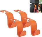 Car Seat Headrest Hook Universal Vehicle Storage Hanger Leather with Metal Car Seat Back Organizer for Handbag Purse Coat Orange 4 Pack
