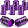 8PCS Tire Valve Stem Caps, Dust Proof, Anodized Aluminum Universal Tire Valve Stem Covers for Cars, SUV, Trucks, Bikes, Motorcycles, Bicycles(Purple)