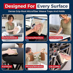 Microfiber Cleaning Cloth - Beige - 24Pcs (12.5x12.5 inch) High Performance - 1200 Washes, Ultra Absorbent Car Towel Traps Grime & Liquid for Streak-Free Mirror Shine - car Washing Cloth