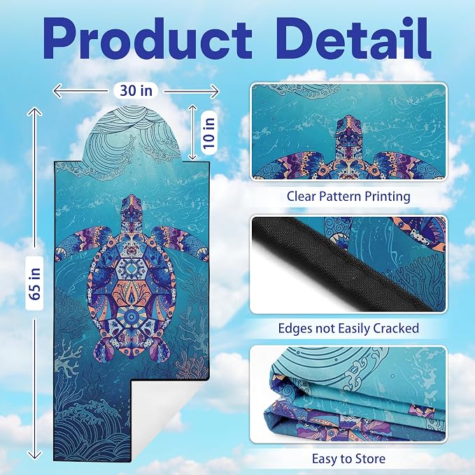 2 Pack Car Seat Towel Covers, Sweat-Proof Microfiber Seat Protectors for Gym, Running, Beach & Workout, Breathable Quick-Dry, Machine Washable, Underwater Sea Turtle Print, Universal Fit