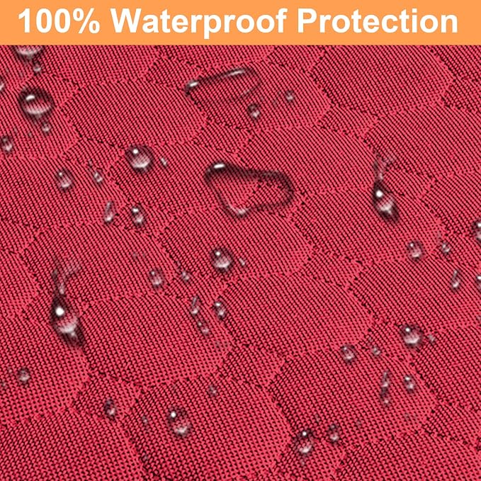 Dog Car Seat Cover for Back Seat, 2026 Upgraded 600D Heavy Duty Waterproof & Scratch-Resistant Dog Hammock for Car, Back Seat Pet Cover for Dogs with Sedan, Trucks and SUVs, Standard, Red