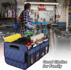 Car Trunk Organizer for SUV, Car Organizers and Storage with Reinforced Handles, Car Accessories for Women/Men 50L Waterproof Polyester Trunk Organizer(Medium, Dark Blue)