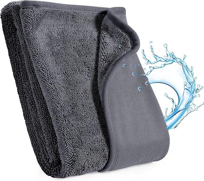 Microfiber Towels for Cars, 63" x 29.5" Car Drying Towel, Dark Gray Reusable Car Towel, Quick Drying Car Car Microfiber Cleaning Cloth for RVs, SUVs, Trucks