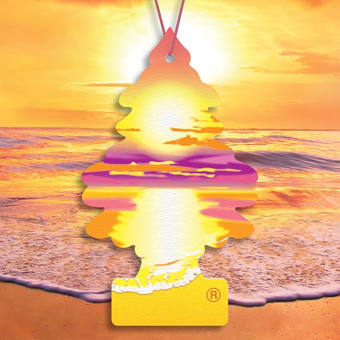 Car Air Freshener | Hanging Tree Provides Long Lasting Scent for Auto and Home | 24 Air Fresheners |Sunset Beach