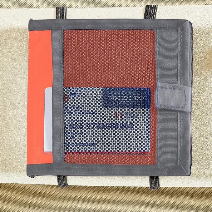Car Registration and Insurance Card Holder for Sun Visor, Glove Box or Console with 2 Clear Hidden Car Document Pockets and Front Card Pocket