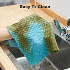 Microfiber Cleaning Cloth, Reusable Absorbent Microfiber Cleaning Cloths, Kitchen Dish Cloth Waffle Weave 5 Pack, Mixed Color, 9.8×9.8inch