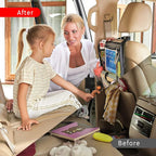 Backseat Car Organizer, Kick Mats Back Seat Protector with Touch Screen Tablet Holder, Organizer for Kids, Travel Accessories, Mat 9 Storage Pockets 2 Pack
