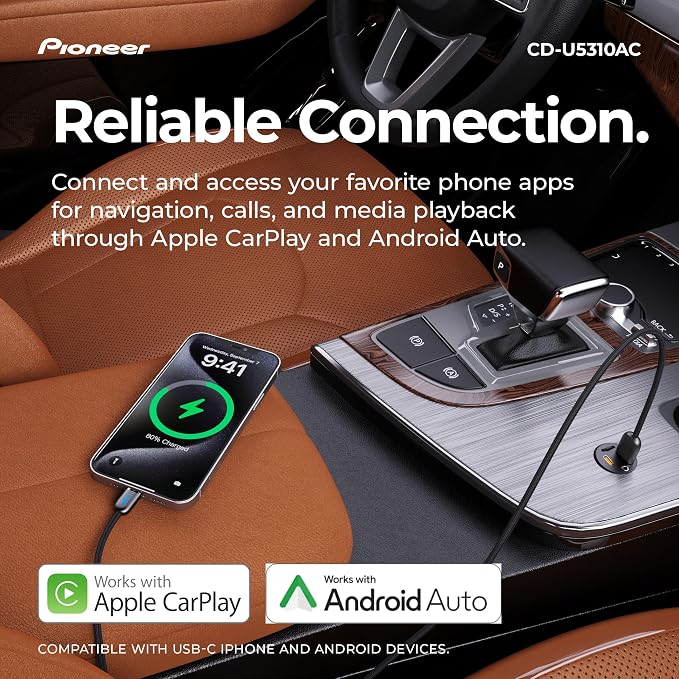 3.25 FT USB A to USB C Cable for CarPlay & Fast Charging Phone Charger Cord– Durable Braided Nylon Car Charger Cord Type C with Blue LED for iPhone, Android, Wired Apple CarPlay & Android Auto
