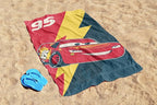 Kids Beach Towel - 100% Cotton Super Soft Absorbent Bath Towel, 28" x 58" Inch Lightweight for Travel, Official Licensed Product, Multi - Cars