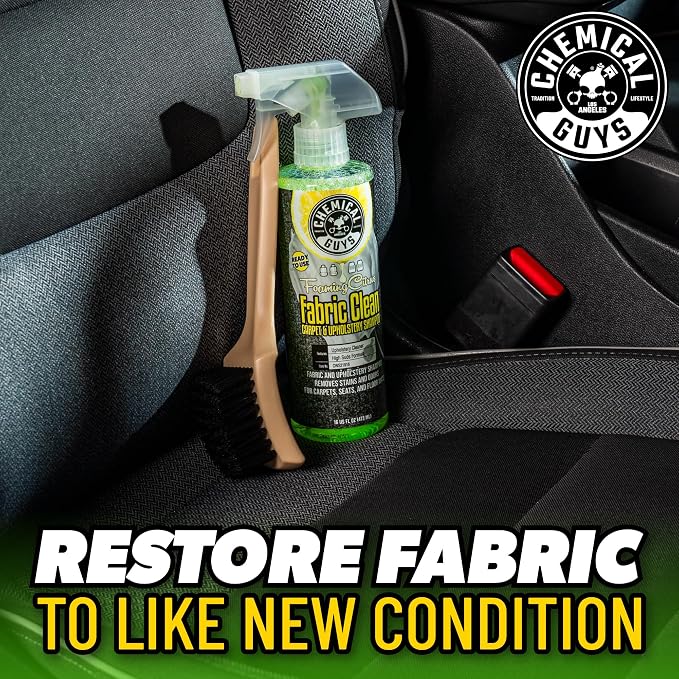 Sprayable Citrus Fabric Clean Carpet & Upholstery Cleaner (Car Carpets, Seats & Floor Mats), 16 fl oz, Citrus Scent + Induro 7 Heavy Duty Nifty Interior Brush - HOL463