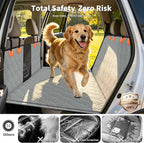 Dog Seat Cover Hard Bottom, 3-Section Design for Full-Size Trucks & SUVs, Waterproof & Nonslip Car Hammock for Large Dogs, Pet Truck Extender Cover, Spacious Space(+ 45%) Grey