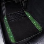 Shining Rhinestones Carpet, Bling Crystal Diamond Sparkly Glitter Car Floor Mats with Anti-Slip PVC Heel Pad Automotive Universal for SUV,Sedan,Car,Van,4pcs for Girl Women Green Diamond