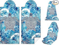2 Pack Car Seat Towel Covers, Sweat-Proof Microfiber Seat Protectors for Gym, Running, Beach & Workout, Breathable Quick-Dry, Machine Washable, Ink-Colored Sea Turtle Print, Universal Fit