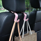 4-Pack 360° Rotating Universal Car Headrest Hooks, Car Organizer Hanger Storage Hooks for Bag Purse Cloth Grocery Universal Fit with Clip Pink