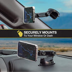 MP2WDEX2-XTSP MagicMount Pro2 Magnetic Car Phone Holder Extendo Telescoping Windshield or Dashboard Mount with Suction Cup Compatible with MagSafe, iPhones, Galaxy, Pixel & All Smartphones
