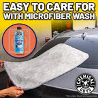 Woolly Mammoth Large Microfiber Drying Towel - 36 x 25 Inch Gray, Ultra Plush Super Absorbent Car Drying Towel for Cars, Trucks, SUVs, Motorcycles, RVs, and Auto Detailing