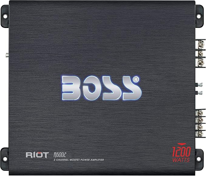 R6002 2 Channel Car Amplifier - 1200 High Output, Low/High Level Inputs, High/Low Pass Crossover, Hook Up to Subwoofer for Bass