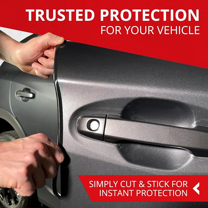 Car Door Edge Protector – Universal DIY Edge Trim to Prevent Scratches & Dings – Flexible Adhesive Molding Trim for Cars, Trucks & SUVs (10 Ft - Black)