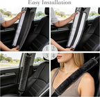 Soft Faux Fur Universal Fit Seatbelt Cover Car Truck SUV Airplane Seat Belt Shoulder Pad for Carmera Backpack Straps Neck Cushion Protector Extra Long 19.7in Dark Gray