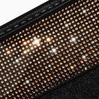 Bling Diamond Car Floor Mats, Shining Rhinestone Carpet Sparkly Glitter Crystal with Anti-Slip PVC Heel Pad Waterproof Universal Fit Automotive SUV,Sedan,Van,Cute Girl Women,4pcs Golden