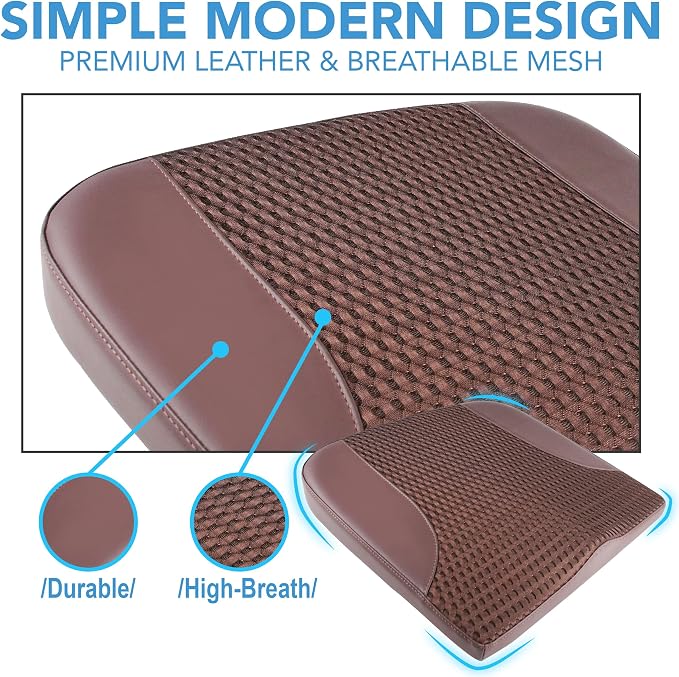 Car Seat Cushion, Car Seat Pillow, Automotive Cushion | Memory Foam Car Seat Cushion for Long Driving, Butt Pillow for Pain Relief, Driver Seat Cushion for Car, Truck, Office, Brown