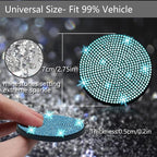 4pcs Bling Car Cup Holder Coaster, 2.75 inch Anti-Slip Shockproof Universal Fashion Car Coasters Insert Bling Crystal Rhinestone Automotive Interior Accessories for Women (Aquamrine)