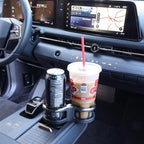 Cupholder 2 in 1 Expander, Turn 1 Cupholder to 2, Dual Drink Holder Expander with Adjustable Expandable Base to Fit Most Cars and Vehicles, Secure Hold with Drink Grips