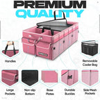 Trunk Organizer with Cooler For SUV Car Trunk, Foldable Storage, Car Accessories for Women Men, Collapsible Bag, 600D Oxford, Non Slip Bottom, Straps, Soft Cover (105L)
