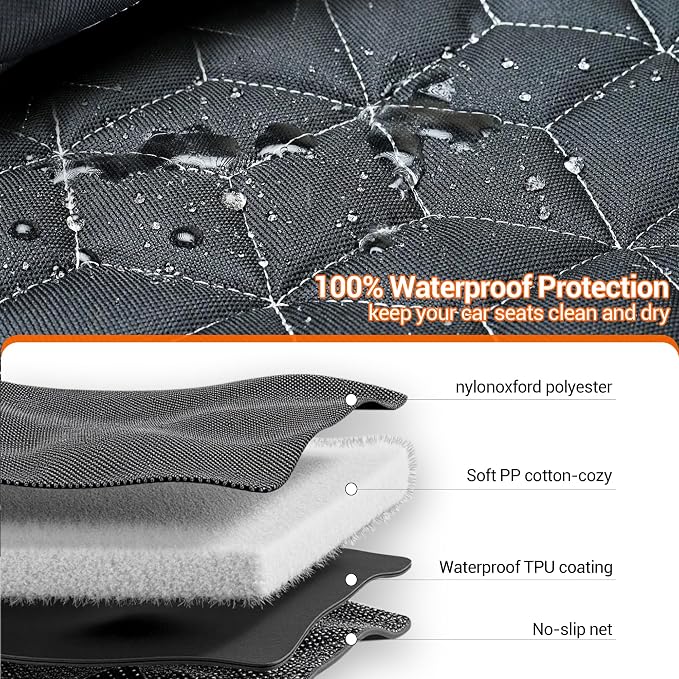 Dog Car Seat Cover for Back Seat, Waterproof Non-Slip Bench Protector for Dogs, Durable 600D Scratch Proof Seat Cover for Hair, Mud & Scratches, Travel and Daily Use in Cars Small SUVs