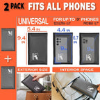 Two Faraday Bags Anti-Tracking GPS RFID Signal Blocker Wallet Shielding Pouches (x2) Protective Cases for Cell Phone Car Key FOB, Data Privacy, Electronic Device Security (2 PACK - POCKET GRAY)