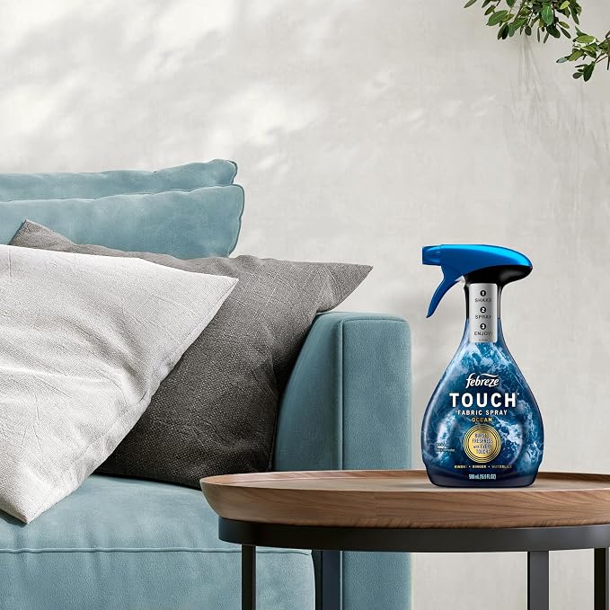 Touch Fabric Spray, Air Freshener, Odor-Fighting Fabric Refresher, Couch and Linen Spray, Sneaker Balls Alternative, Ocean and Mountain Scent, Multicolor, 16.9oz, 2ct