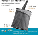 TrimTrash Hanging Car Garbage Bag - Slim and Leakproof Car Trash Bag with Magnetic Closure and Storage Pocket - Attaches to Seat, Glovebox or Console