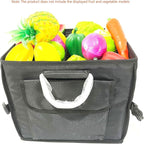 Small Trunk Organizer With Lid, For SUV Car Truck, Black 28L, Foldable Waterproof Oxford Fabric, 2-Compartments With Aluminium Alloy Handle