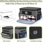 Golf Trunk Organizer Storage with Separate Compartment for 2 Pair Shoes Up to US Mens 16, Golf Car Locker Organizer for Balls, Tees, Clothes, Gloves, Accessories, Grey