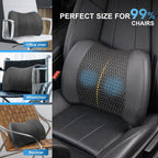 Lumbar Support Pillow for Car, Car Seat Back Support for Driving | Memory Foam Car Lumbar Support for Driving, Car Back Cushion, Adjustable Straps, Lower Back Pillow, Breathable 4D Mesh, Black