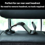 4-Pack 360° Rotating Car Headrest Hooks Vehicle Storage Organizer for Purses Handbags Groceries Backpack Coats – Holds 55lbs Universal Fit with Clip Black