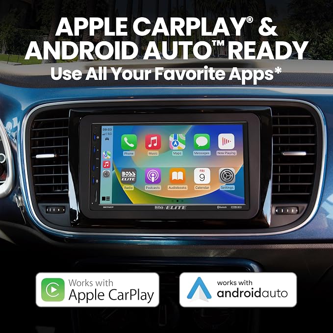 BE7ACP-C Car Stereo - Apple CarPlay, Android Auto, 7 Inch Touchscreen, Bluetooth, No CD DVD Player, Radio Receiver, Backup Camera