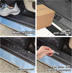 5PCS Car Door Sill Protector,Carbon Fiber Sport Threshold/Rear Bumper Guard Sticker Door Edge Protection Decorate,Interior Accessories Self-Adhesive Anti-Scratch Waterpoor(White sport-5Pcs)