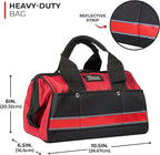 Car Emergency Kit & Roadside Emergency Car Kit - 104-Piece Set, Red Canvas Bag, Universal Fit - Jumper Cables, Escape Hammer & Tire Gauge - Road Trip Essentials & Emergency Supplies